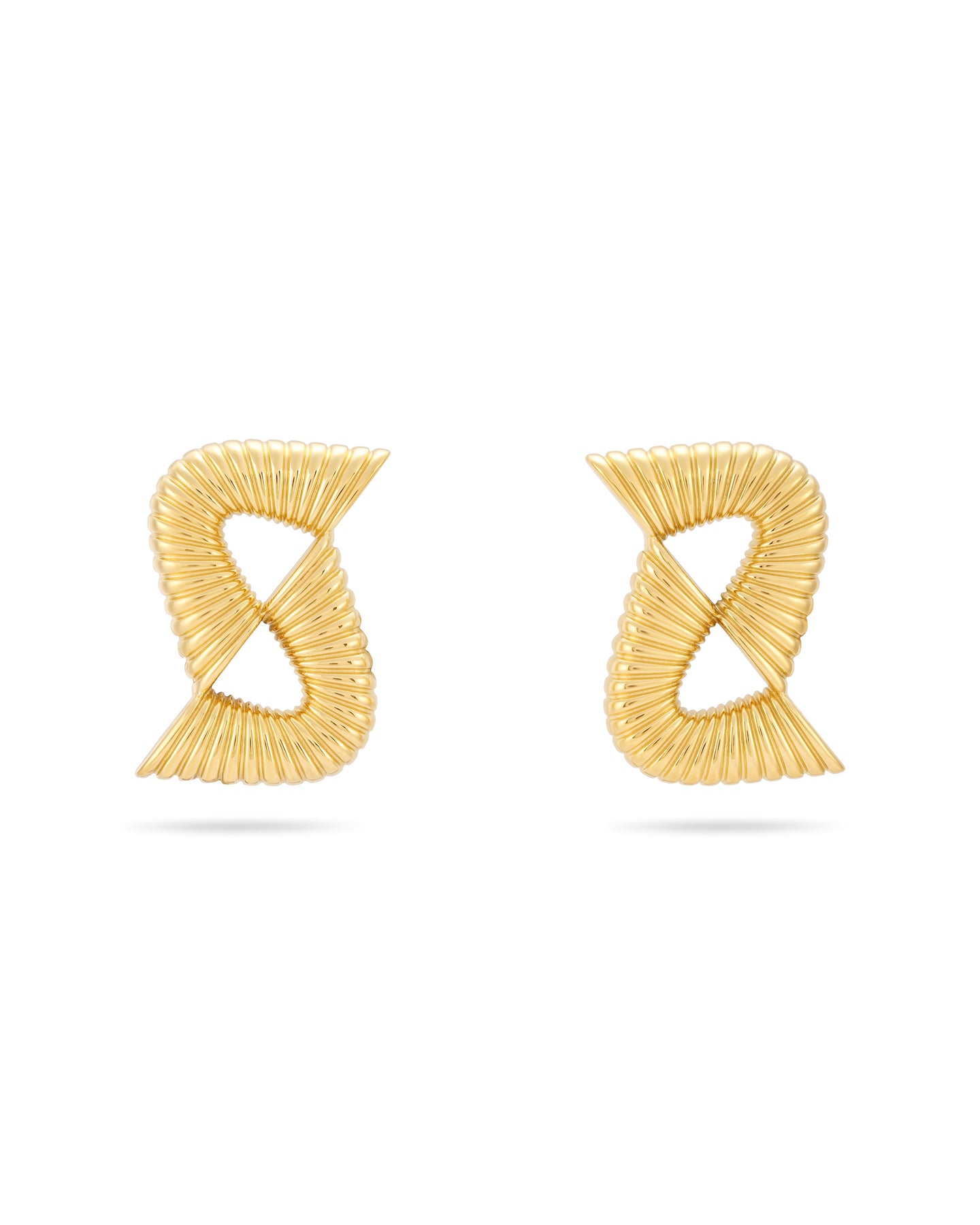 Double Ripple Earrings - Gold